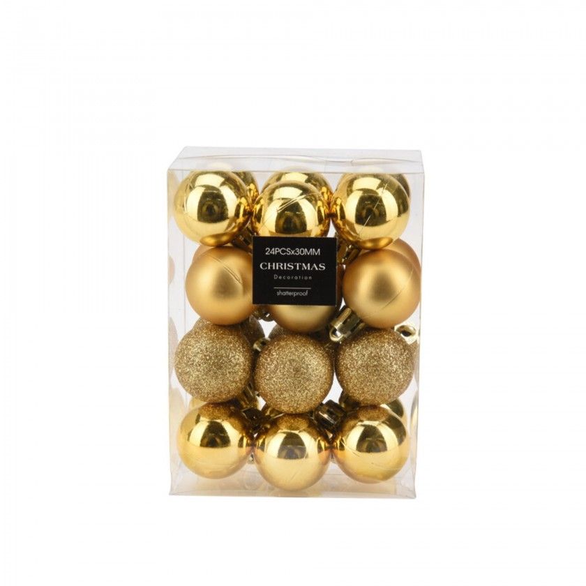 Bola Natal Dourado 3cm Pack 24 Bola Natal Dourado 3cm Pack 24