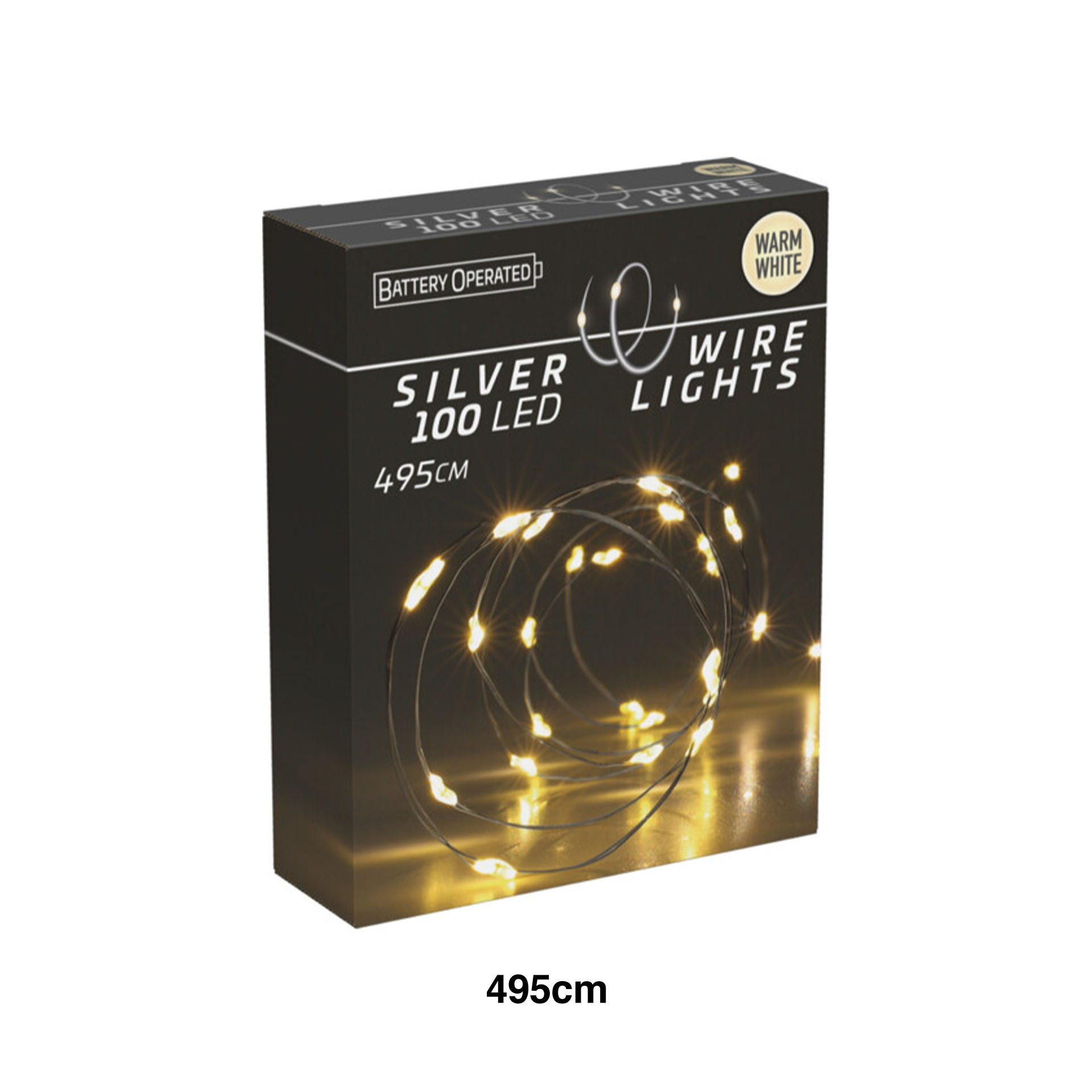 Grinalda Natal Fio Prata 100 Led Luz Quente 495cm