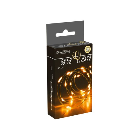 Grinalda Natal Fio Ouro 20 Led Luz Quente 95cm - Image product