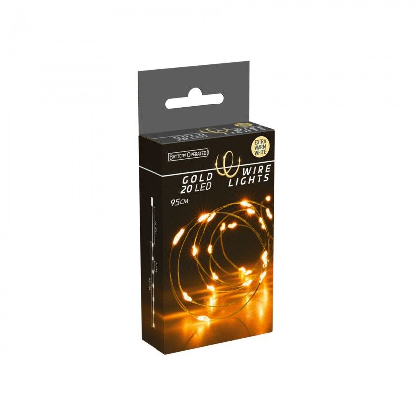Grinalda Natal Fio Ouro 20 Led Luz Quente 95cm Grinalda Natal Fio Ouro 20 Led Luz Quente 95cm