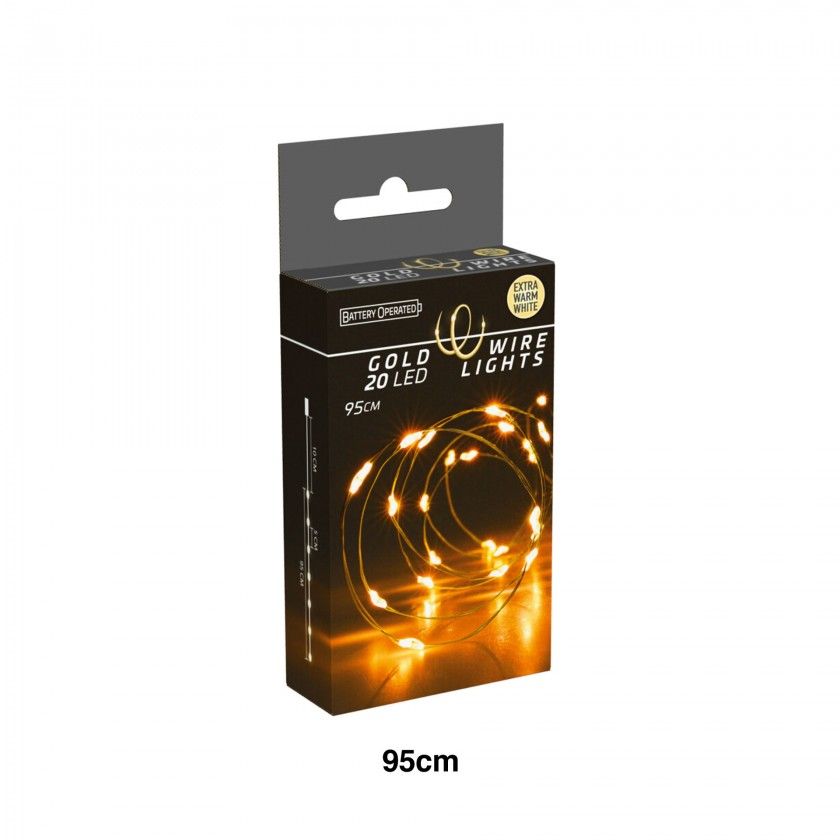 Grinalda Natal Fio Ouro 20 Led Luz Quente 95cm Grinalda Natal Fio Ouro 20 Led Luz Quente 95cm