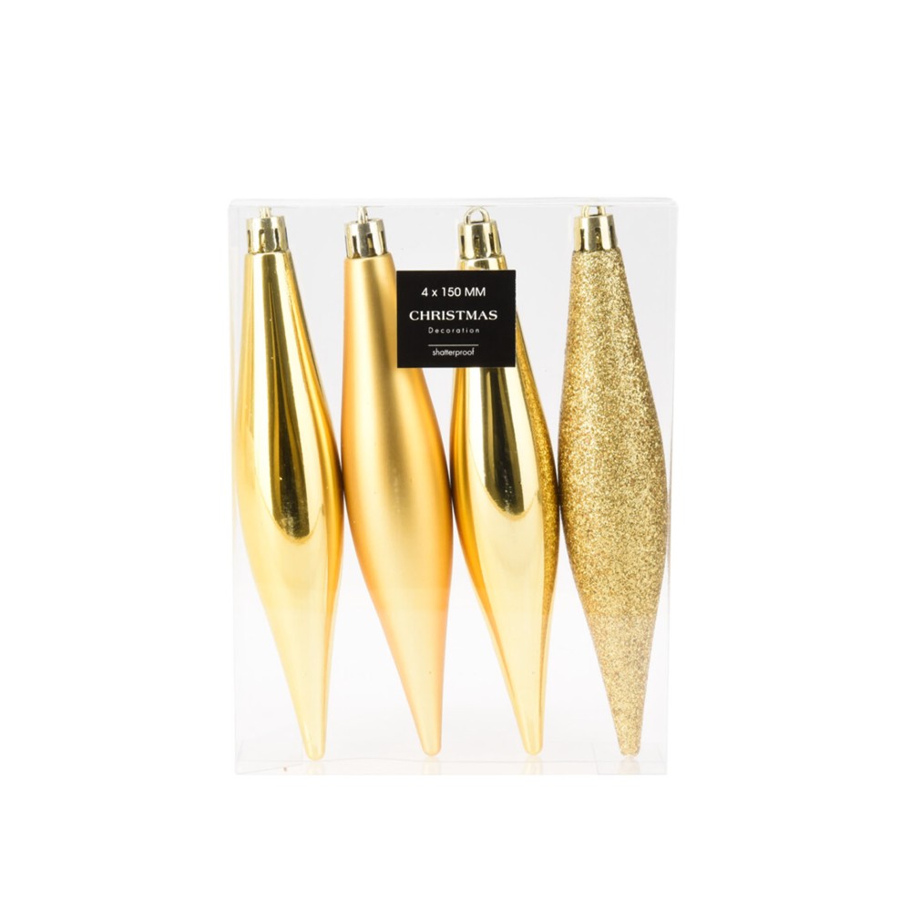 Pendente Natal Dourado Pack 4
