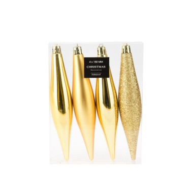 Pendente Natal Dourado Pack 4