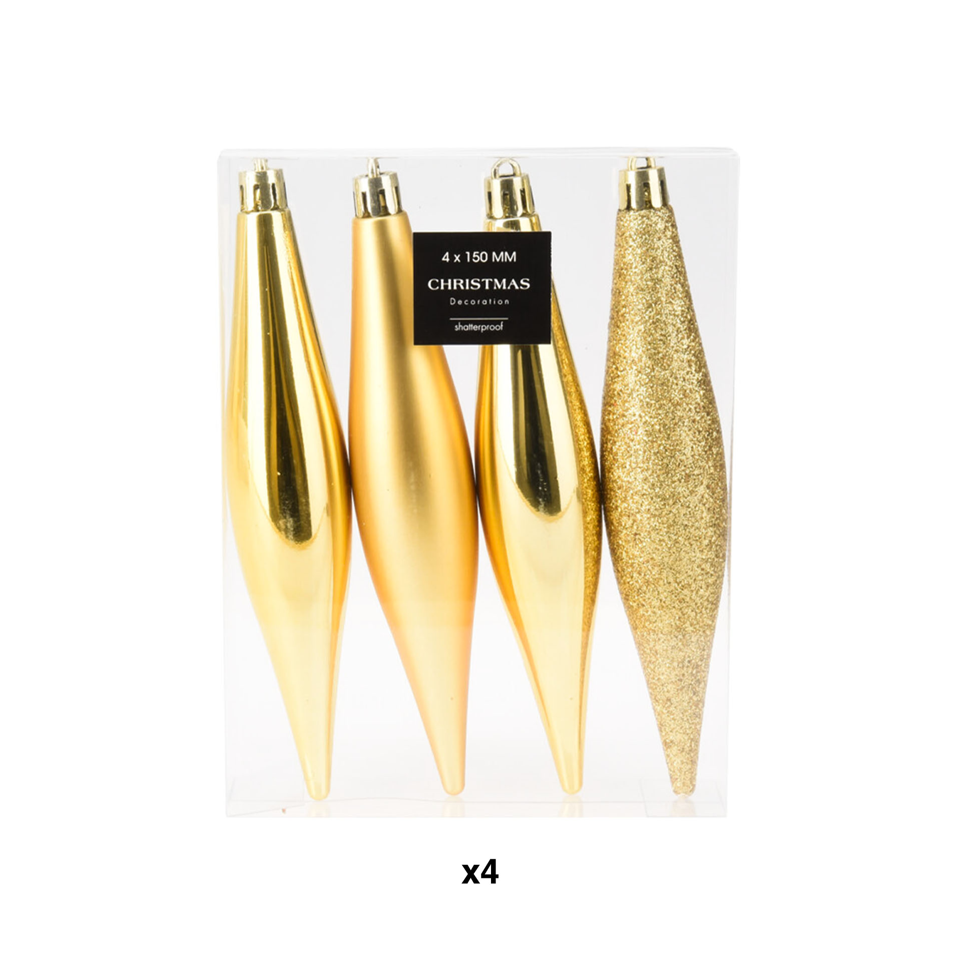 Pendente Natal Dourado Pack 4