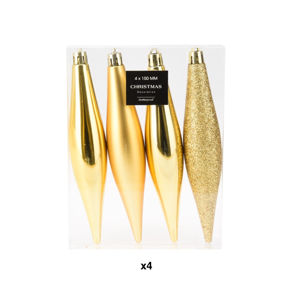 Pendente Natal Dourado Pack 4