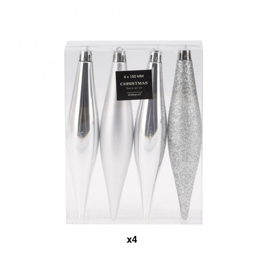 Pendente Natal Prata Pack 4 Pendente Natal Prata Pack 4