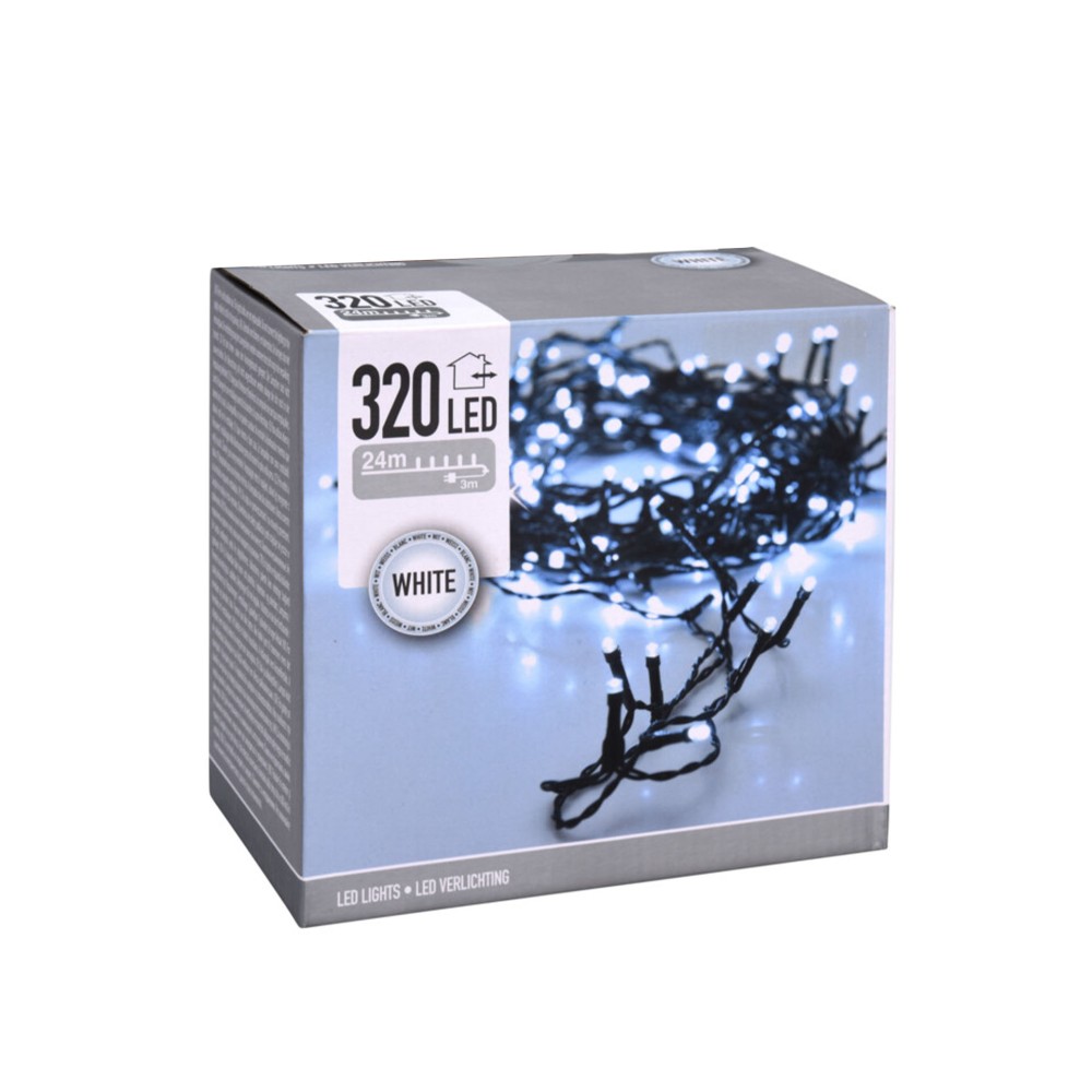Grinalda Natal Exterior 320 Led Luz Branca 24m