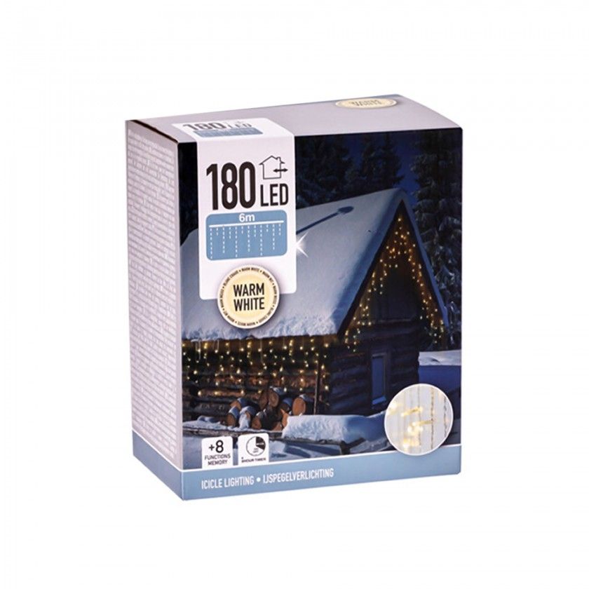 Cortina Natal Exterior 180 Led Luz Quente 6m Cortina Natal Exterior 180 Led Luz Quente 6m