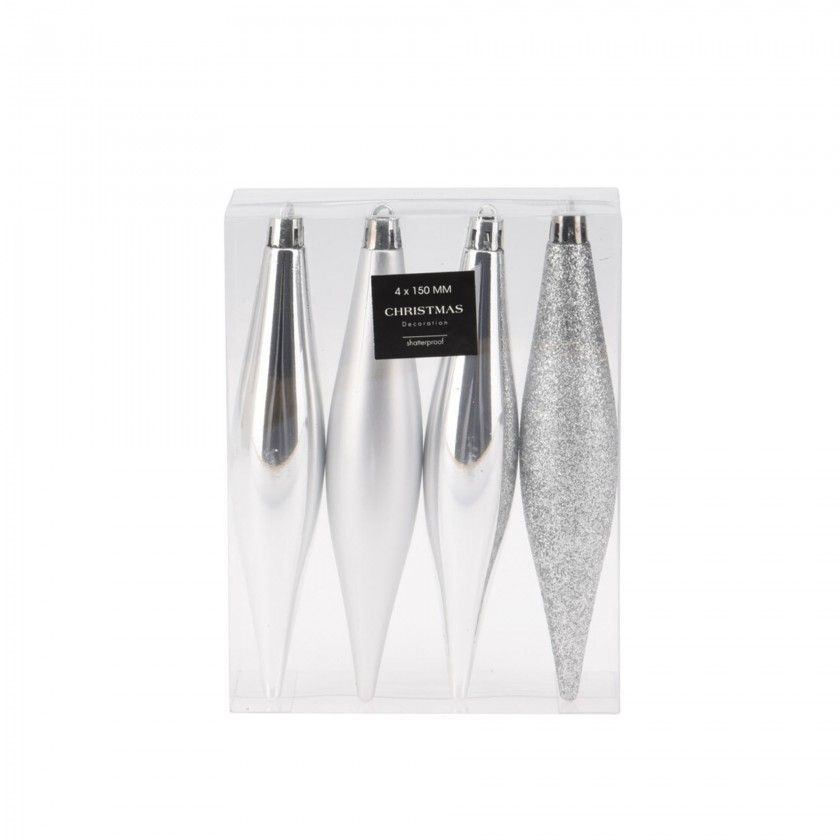 Pendente Natal Prata Pack 4 Pendente Natal Prata Pack 4