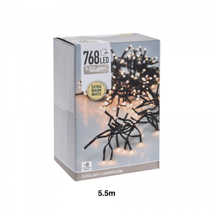 Grinalda Natal 768 Led Luz Extra Quente 5.5m Grinalda Natal 768 Led Luz Extra Quente 5.5m