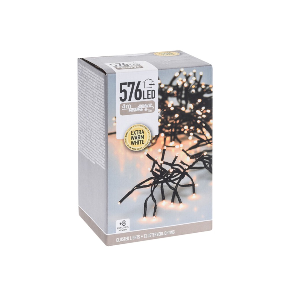 Grinalda Natal 576 Led Extra Quente 4m