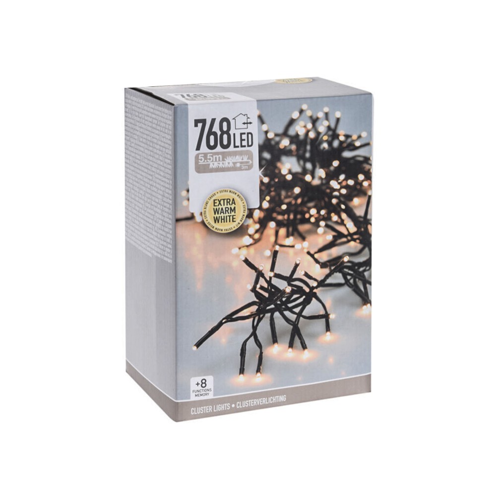 Grinalda Natal 768 Led Luz Extra Quente 5.5m