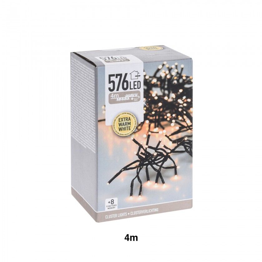 Grinalda Natal 576 Led Extra Quente 4m