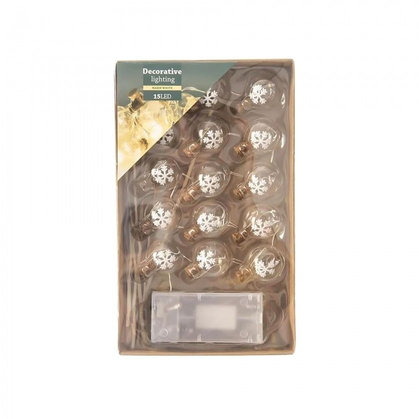 Grinalda Natal Arame 15 Bolas Led Grinalda Natal Arame 15 Bolas Led