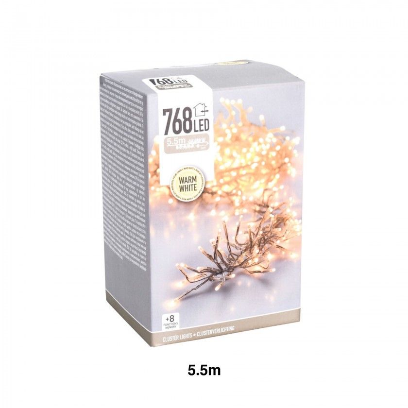 Grinalda Natal 768 Led Luz Quente 5.5m
