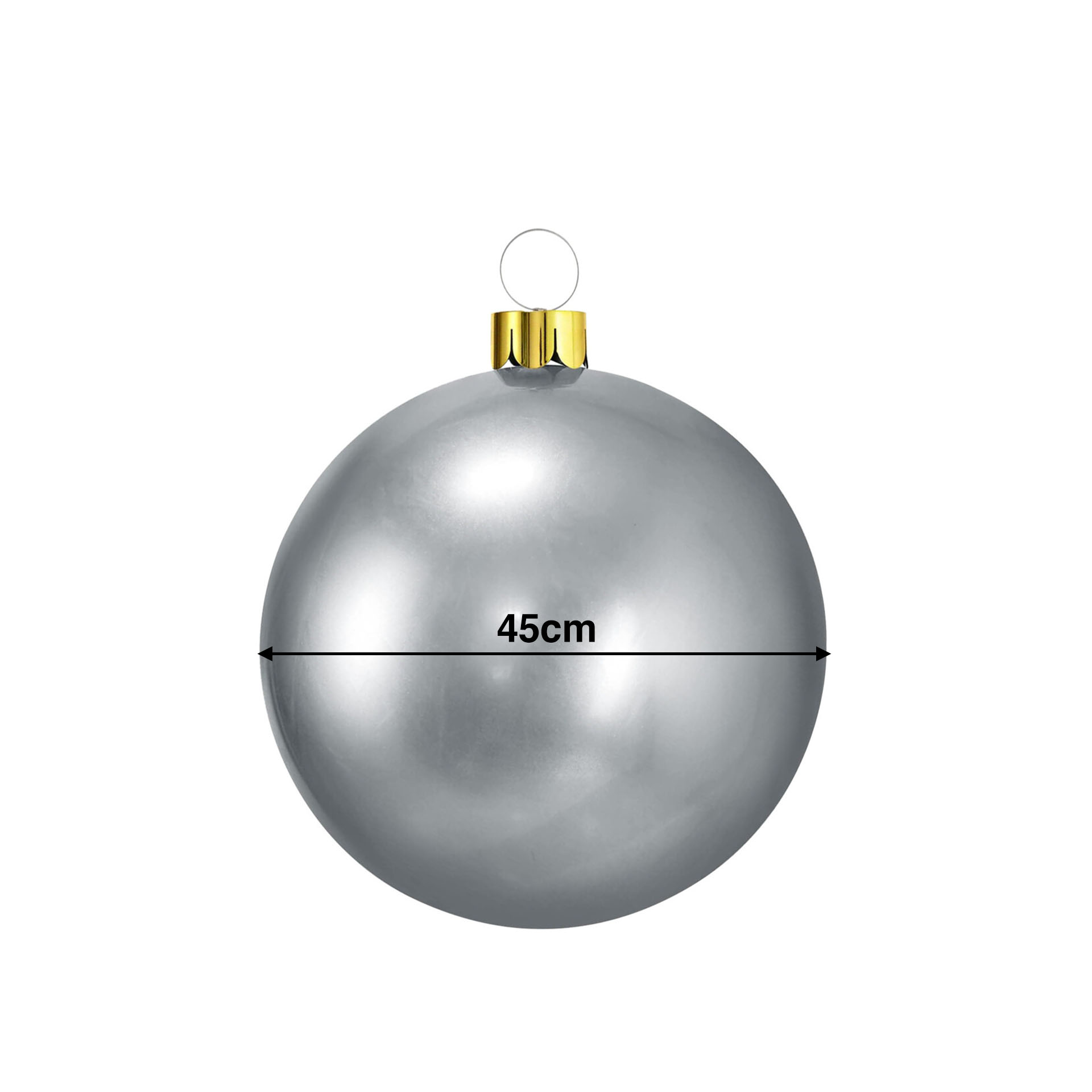Bola Natal Insuflavel Prata 45cm