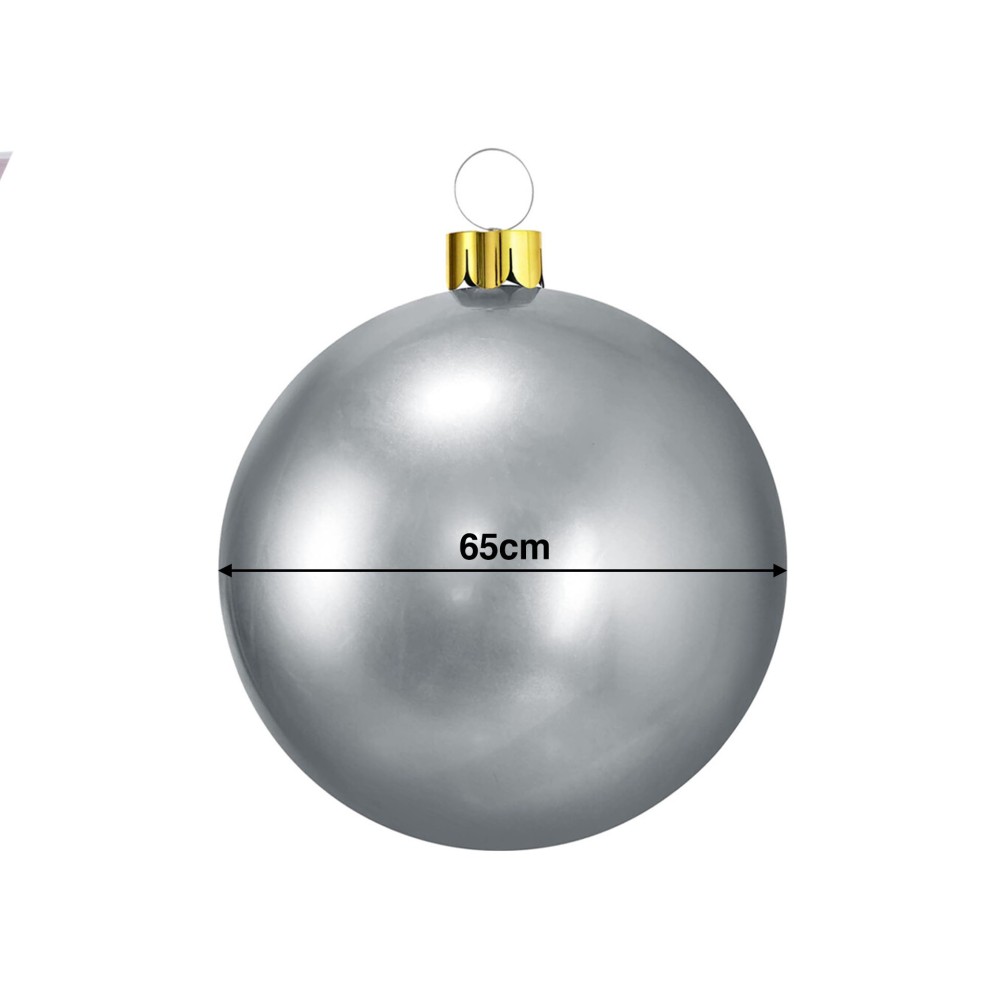 Bola Natal Insuflavel Prata 65cm