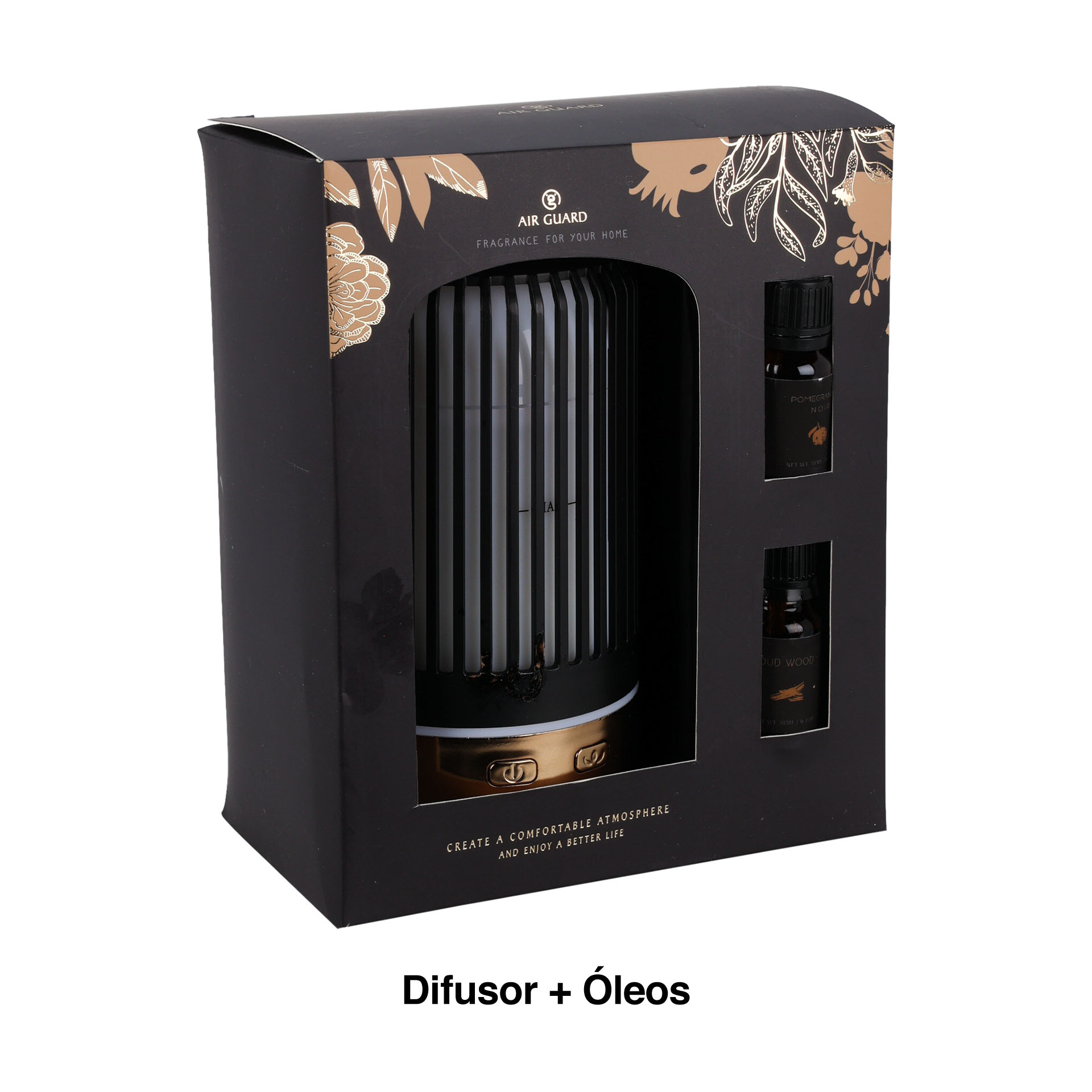 Conjunto Difusor + Oleos Essenciais 3 Peças