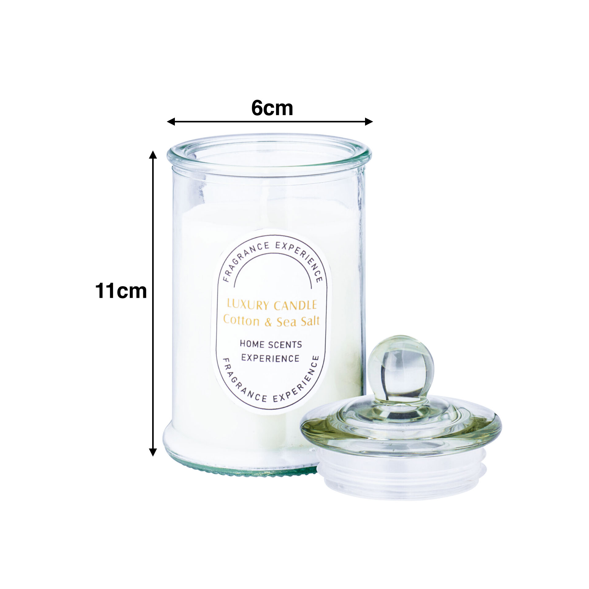 Frasco Vidro Vela Perfumada 6X11cm