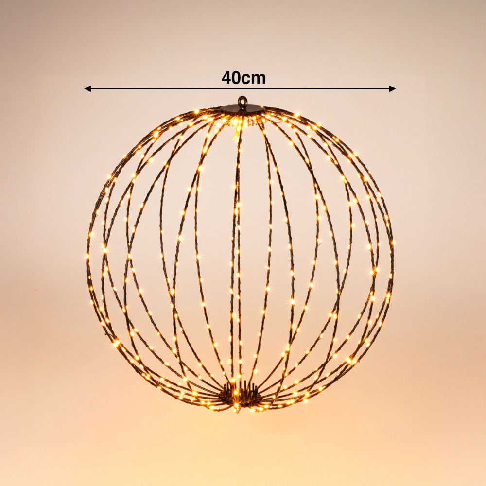 Bola Natal 240 Led Luz Extra Quente 40cm