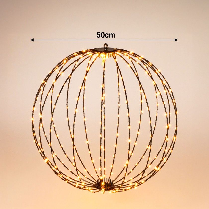 Bola Natal 320 Led Luz Extra Quente 50cm Bola Natal 320 Led Luz Extra Quente 50cm