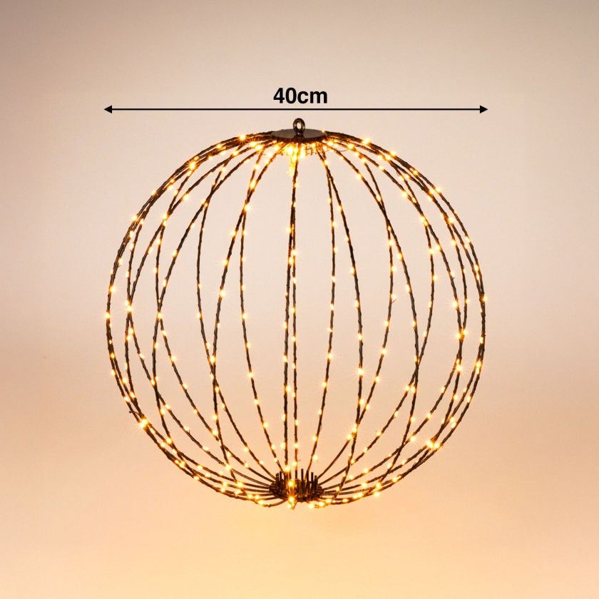 Bola Natal 240 Led Luz Extra Quente 40cm Bola Natal 240 Led Luz Extra Quente 40cm