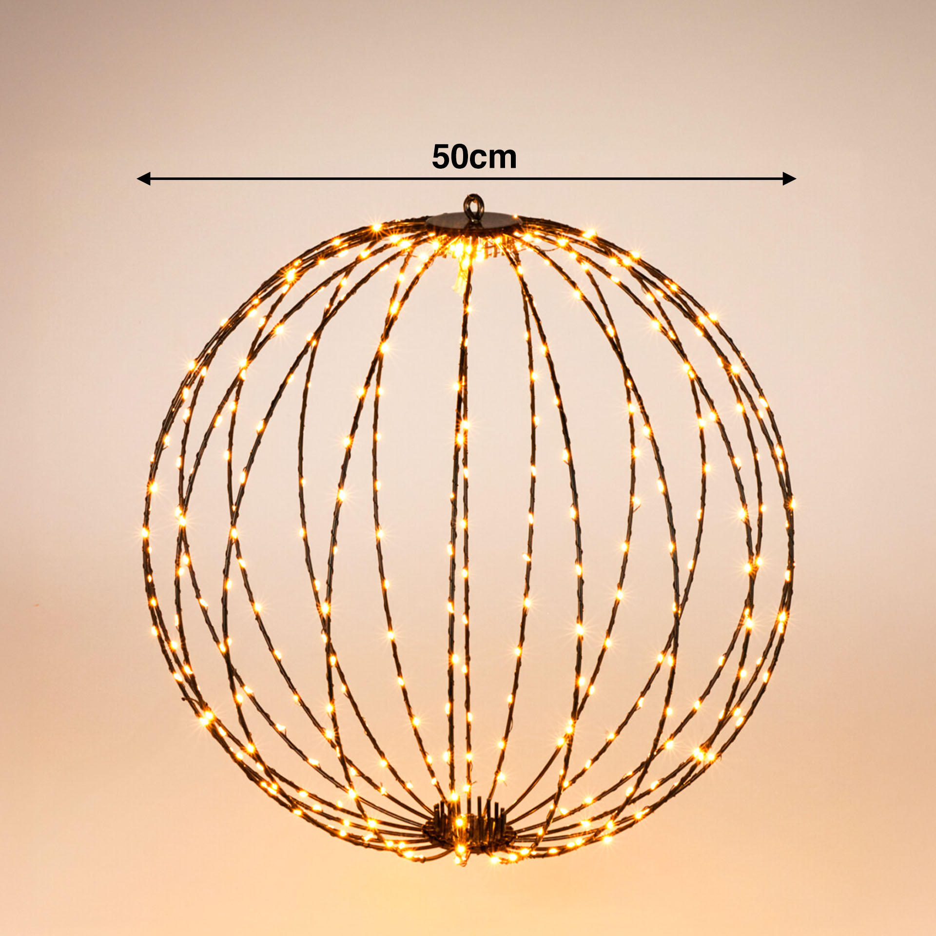 Bola Natal 320 Led Luz Extra Quente 50cm