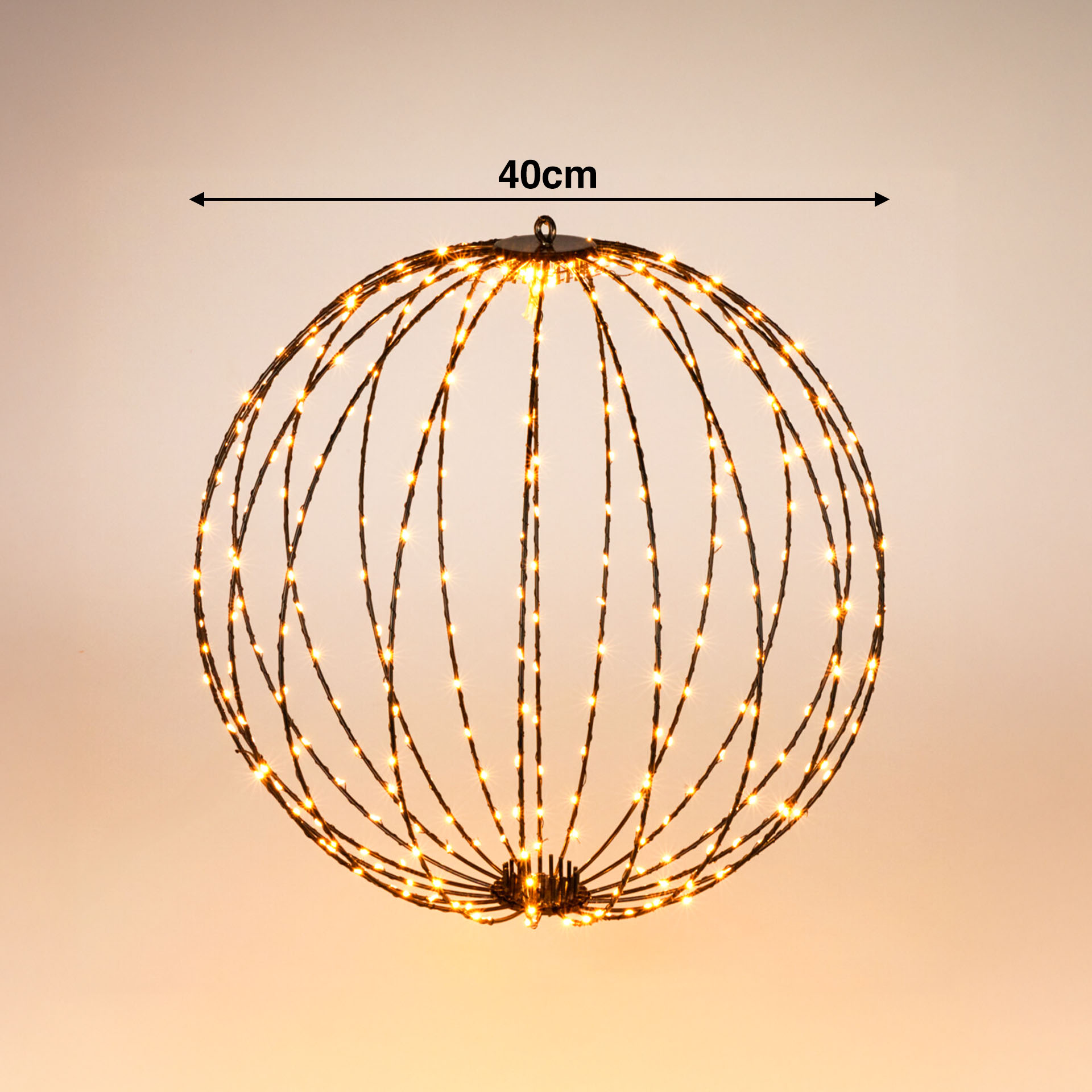 Bola Natal 240 Led Luz Extra Quente 40cm