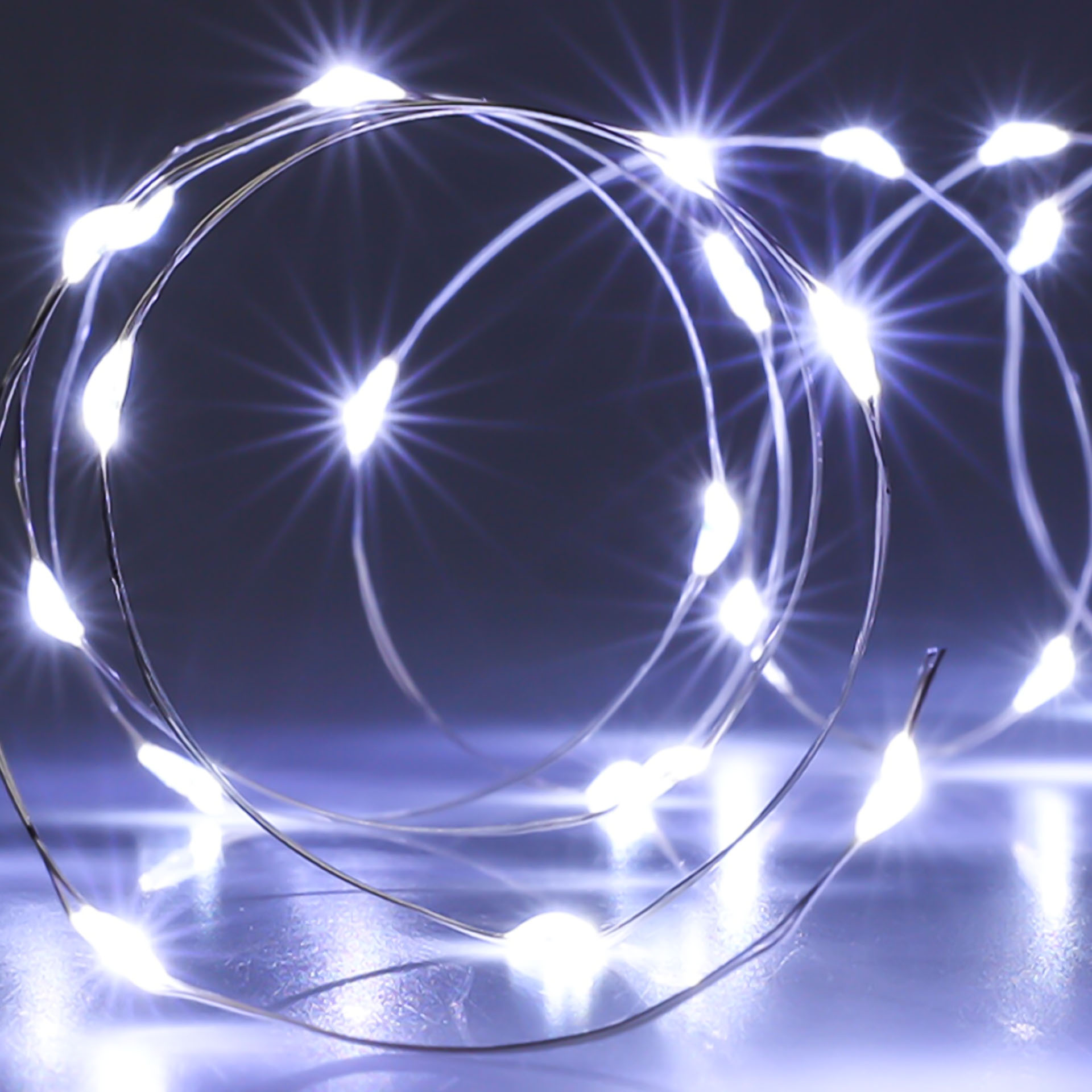 Grinalda Natal Fio Prata 40 Led Luz Branca 195cm