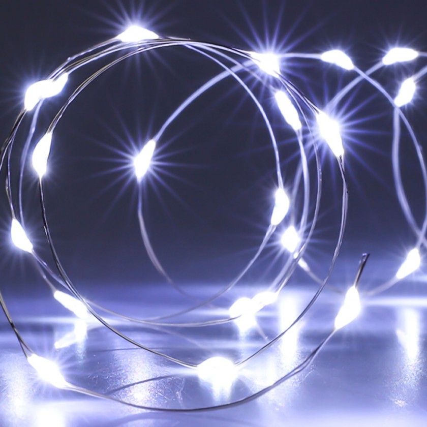 Grinalda Natal Fio Prata 40 Led Luz Branca 195cm Grinalda Natal Fio Prata 40 Led Luz Branca 195cm