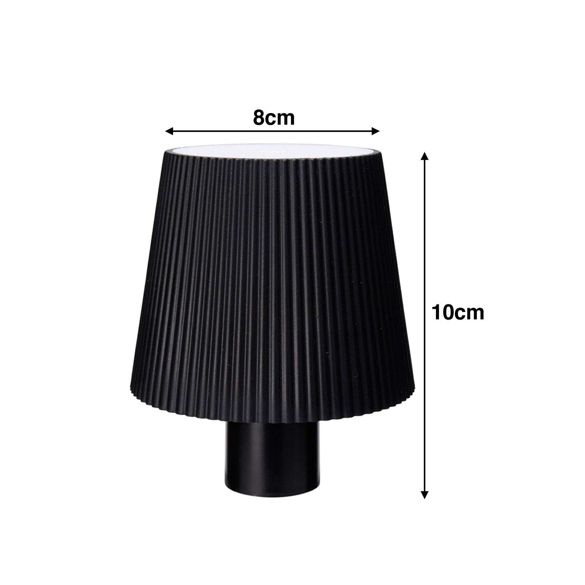 Candeeiro Mesa Preto 10X8cm