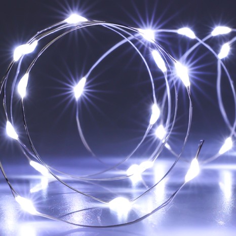 Grinalda Natal Fio Prata 100Led Luz Branca 495cm - Image product