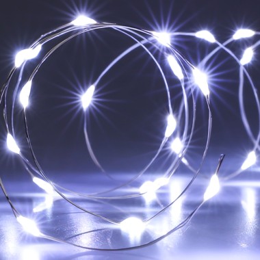Grinalda Natal Fio Prata 100Led Luz Branca 495cm