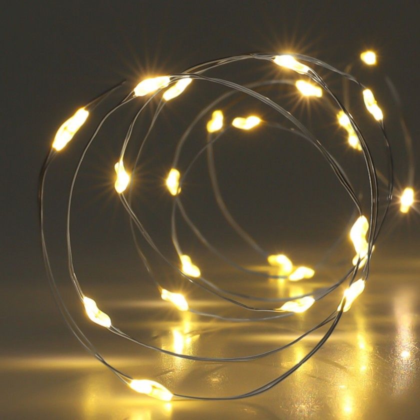 Grinalda Natal Fio Prata 40 Led Luz Quente 195cm Grinalda Natal Fio Prata 40 Led Luz Quente 195cm