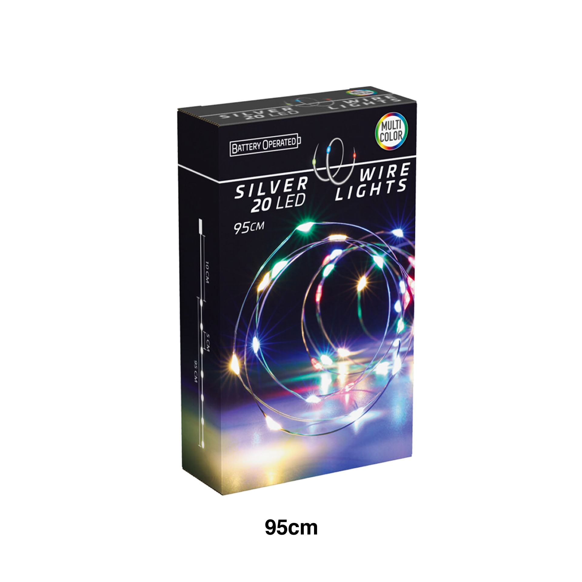 Grinalda Natal Fio Prata 80 Led Multicolor 395cm