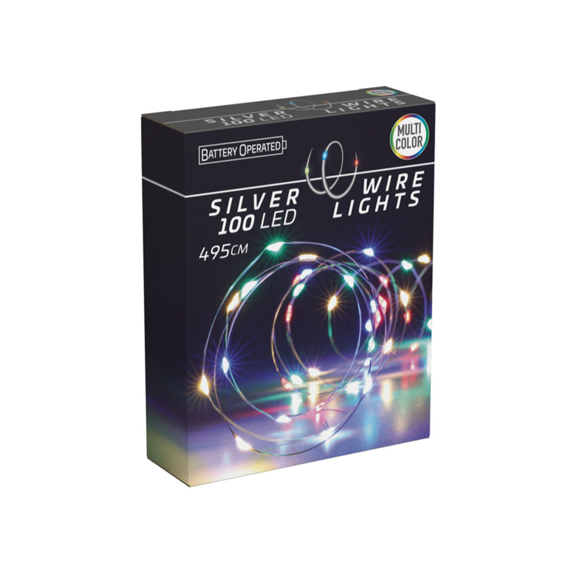 Grinalda Natal Fio Prata 100 Led Multicolor 495cm