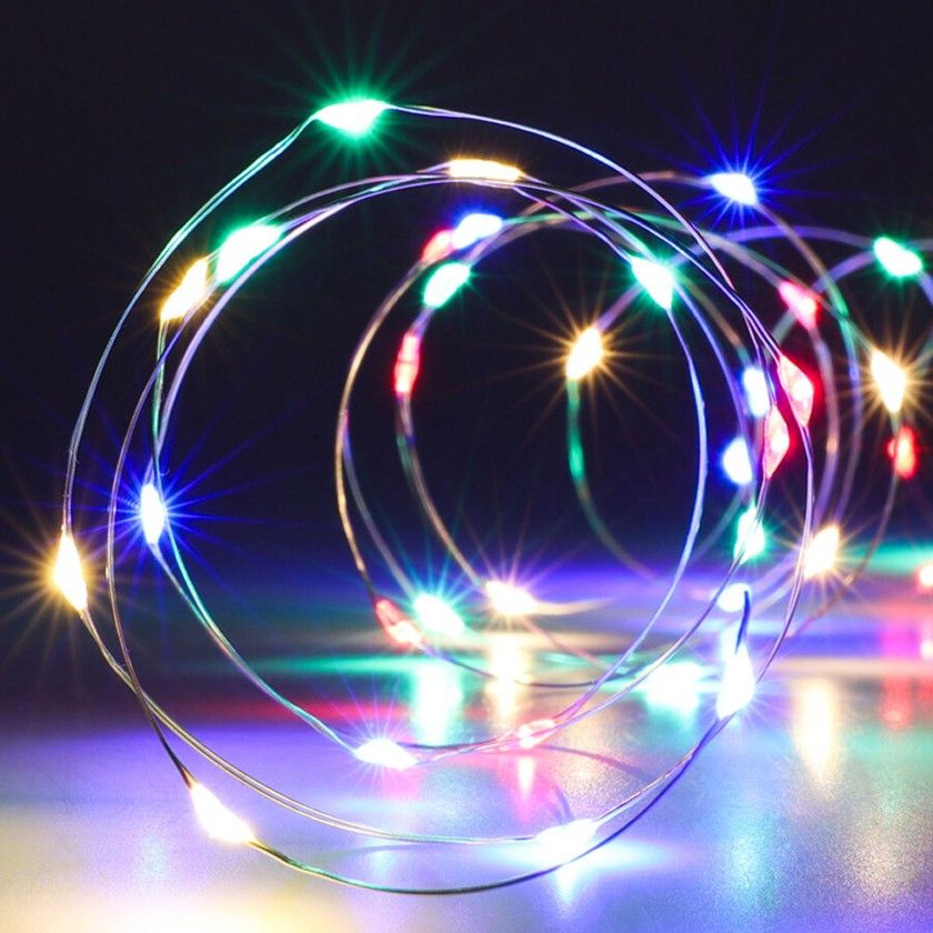 Grinalda Natal Fio Prata 20 Led Multicolor 95cm Grinalda Natal Fio Prata 20 Led Multicolor 95cm