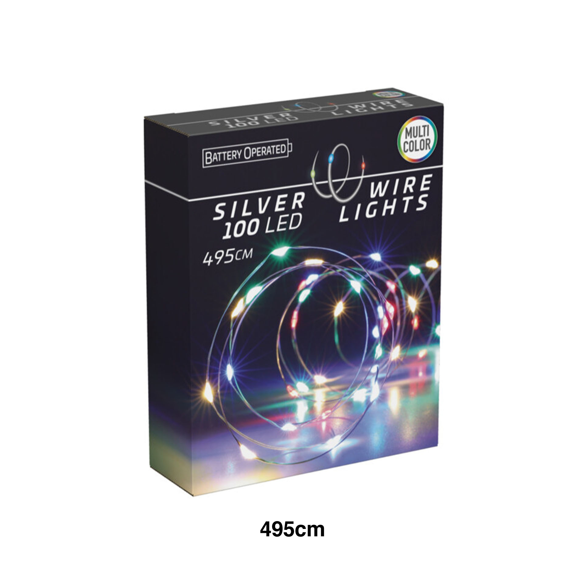 Grinalda Natal Fio Prata 100 Led Multicolor 495cm