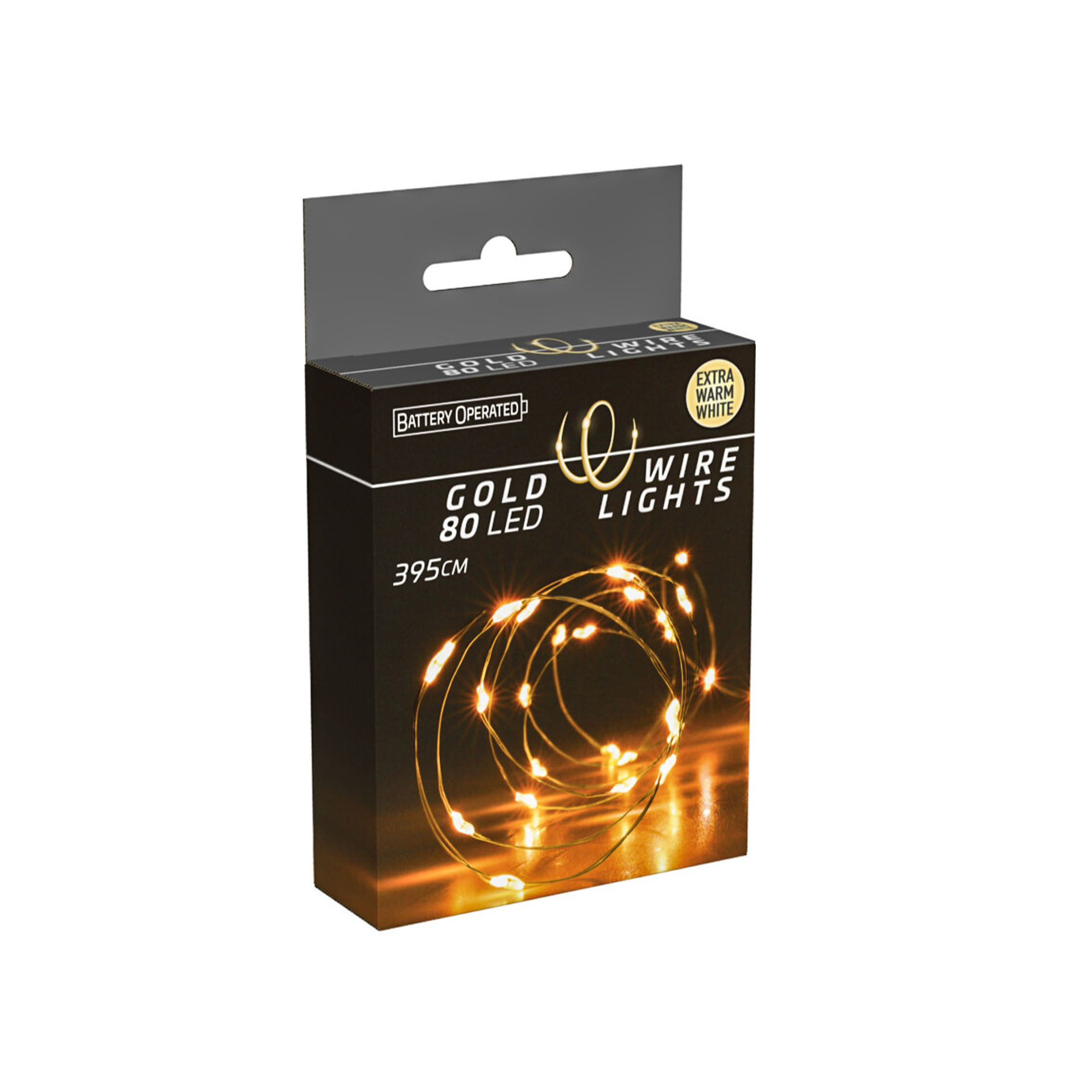 Grinalda Natal Fio Ouro 80 Led Luz Quente 395cm