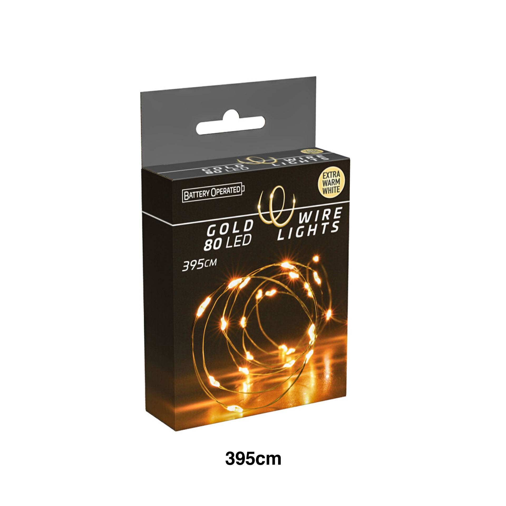 Grinalda Natal Fio Ouro 80 Led Luz Quente 395cm