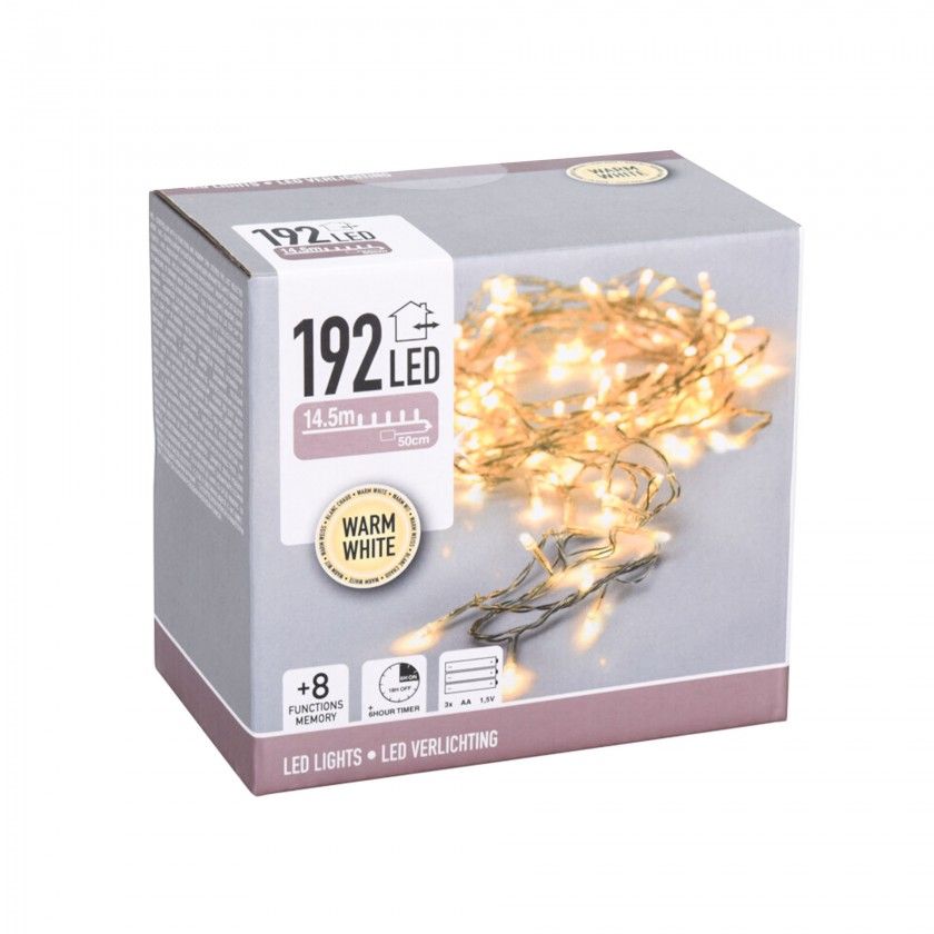 Grinalda Natal 192 Led  Luz Quente 14.5m Grinalda Natal 192 Led  Luz Quente 14.5m