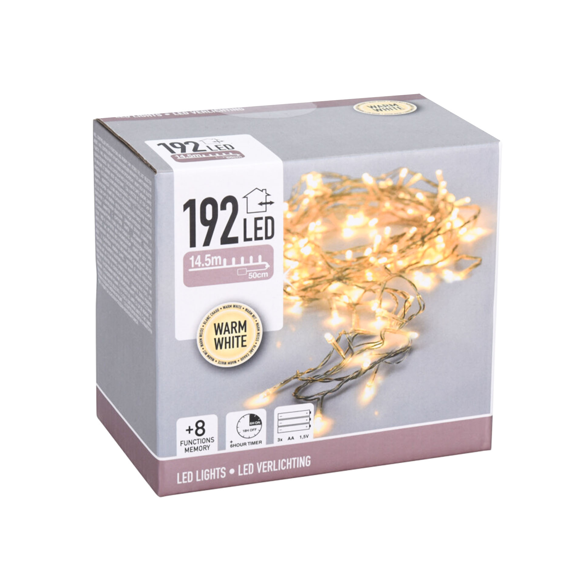 Grinalda Natal 192 Led Luz Quente 14.5m