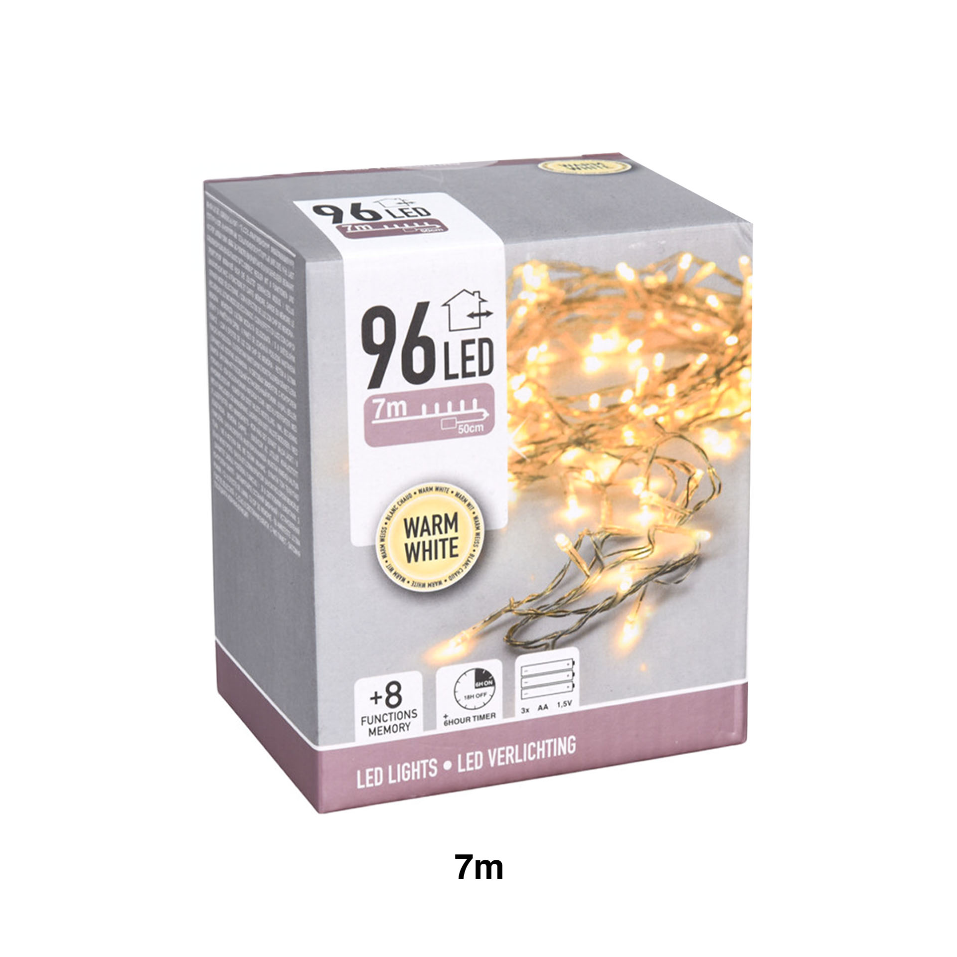 Grinalda Natal 96 Led Luz Quente 700cm