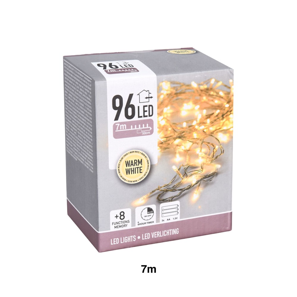 Grinalda Natal 96 Led Luz Quente 700cm