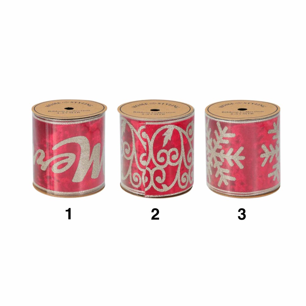 Rolo Fita Decorativa Natal Vermelho 457X10cm