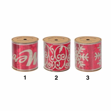 Rolo Fita Decorativa Natal Vermelho 457X10cm