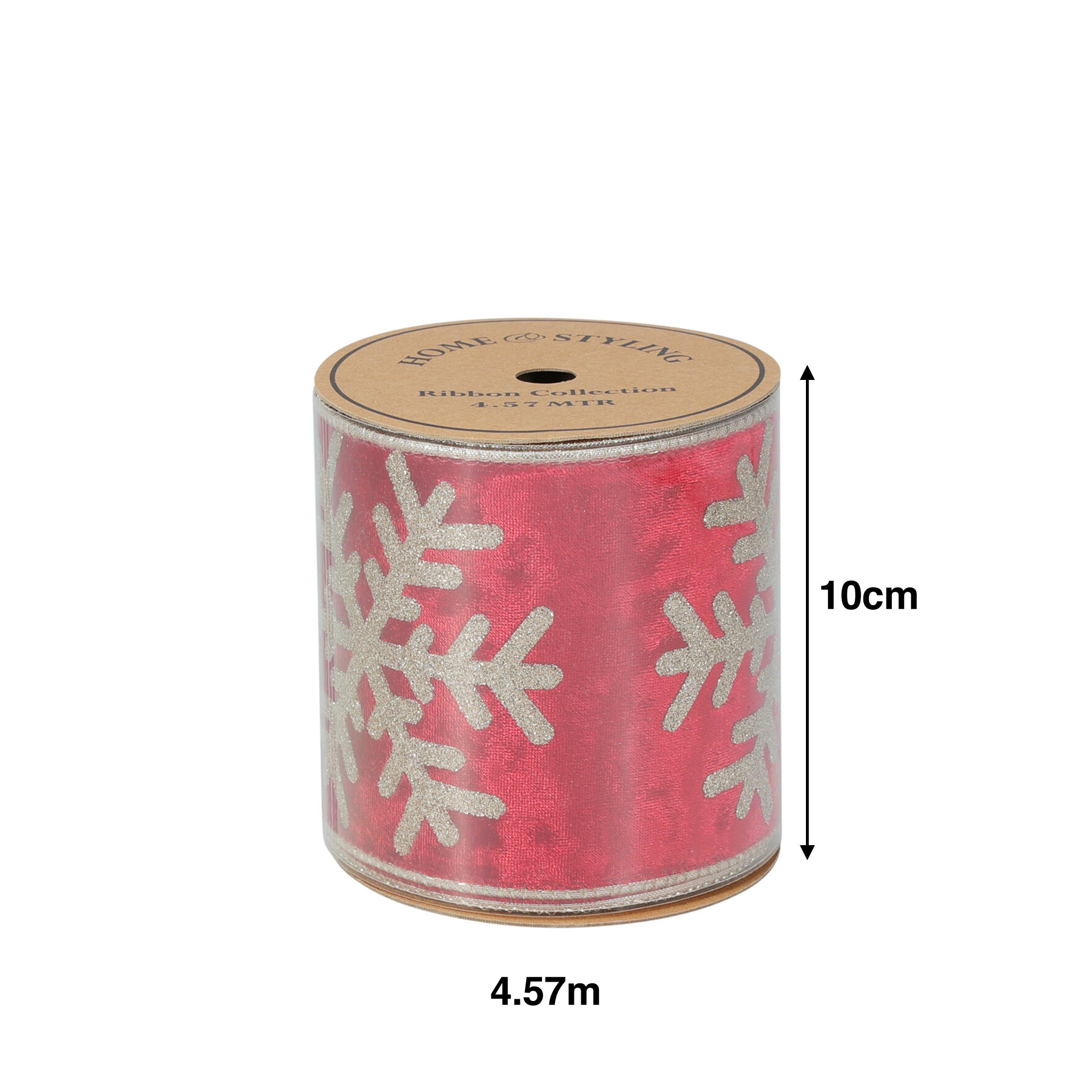 Rolo Fita Decorativa Natal Vermelho 457X10cm
