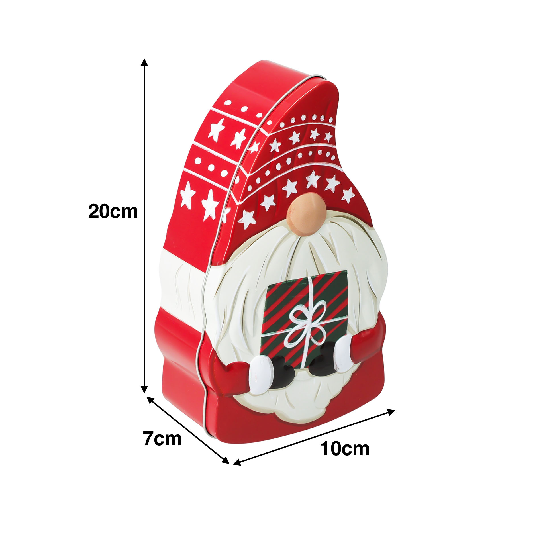 Caixa Metal Pai Natal 20X10X7cm