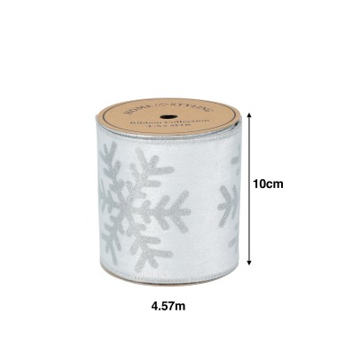Rolo Fita Decorativa Natal Prata 457X10cm