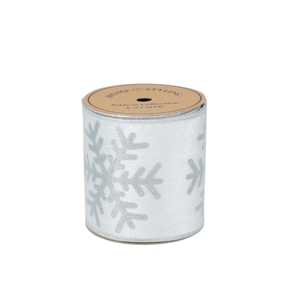 Rolo Fita Decorativa Natal Prata 457X10cm